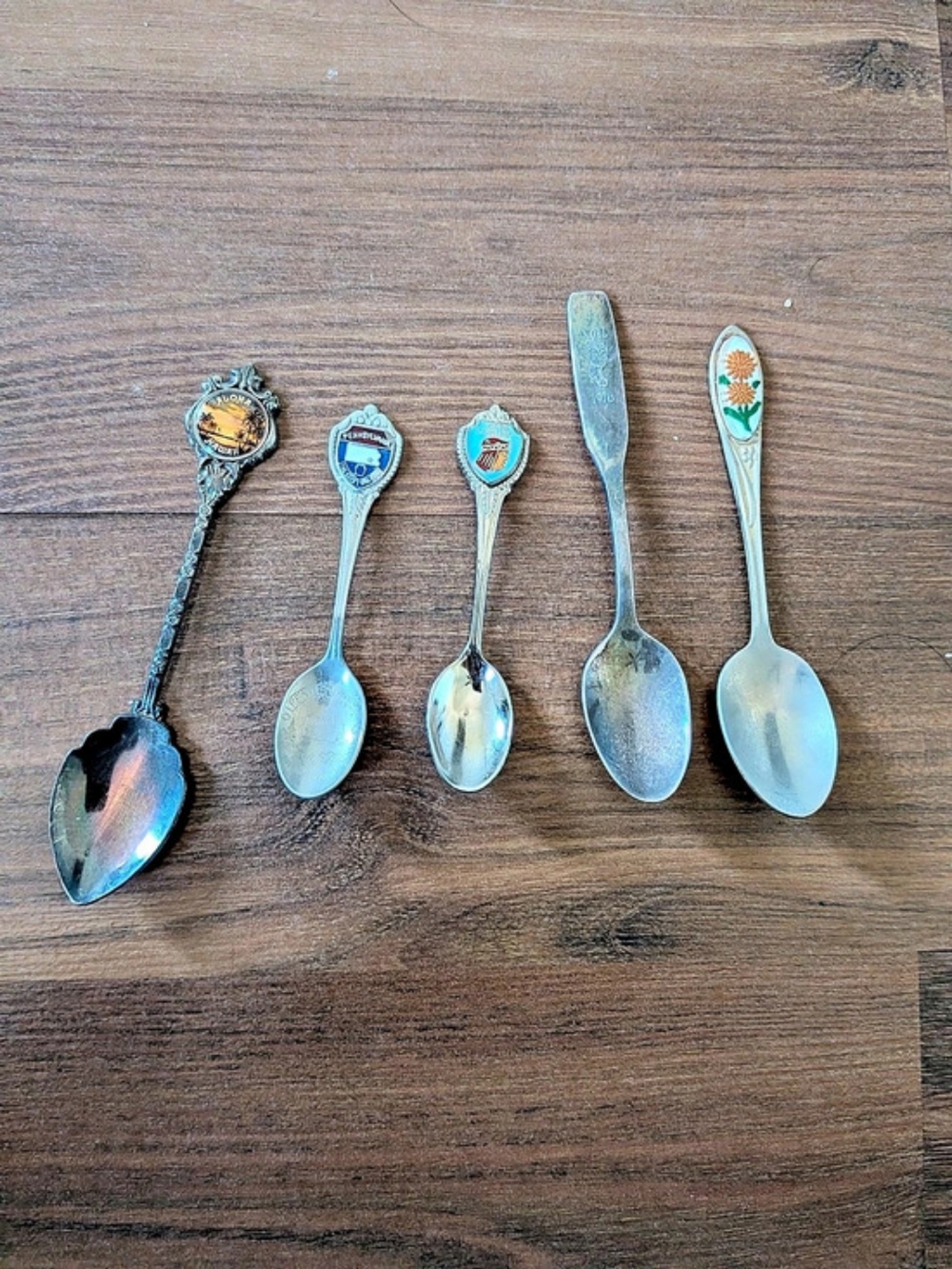 Vintage 5 Pcs Souvenir Spoons